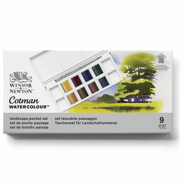 Winsor & Newton Cotman Watercolour 8 Half Pan Pocket Set Landscape Tones
