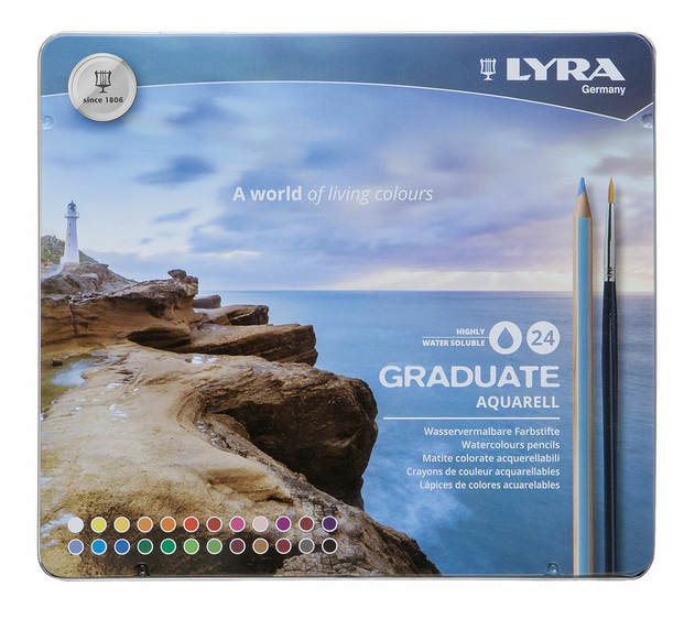 Lyra Graduate Aquarell Watercolour Pencils (Tin of 24)