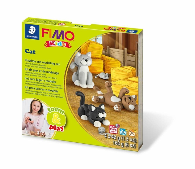 STAEDTLER FIMO Kids Form and Play Cats Modelling Clay Set