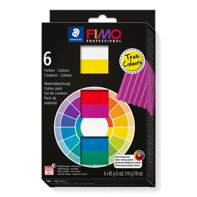 STAEDTLER FIMO Professional Modelling Clay True Colours (Pack of 6)