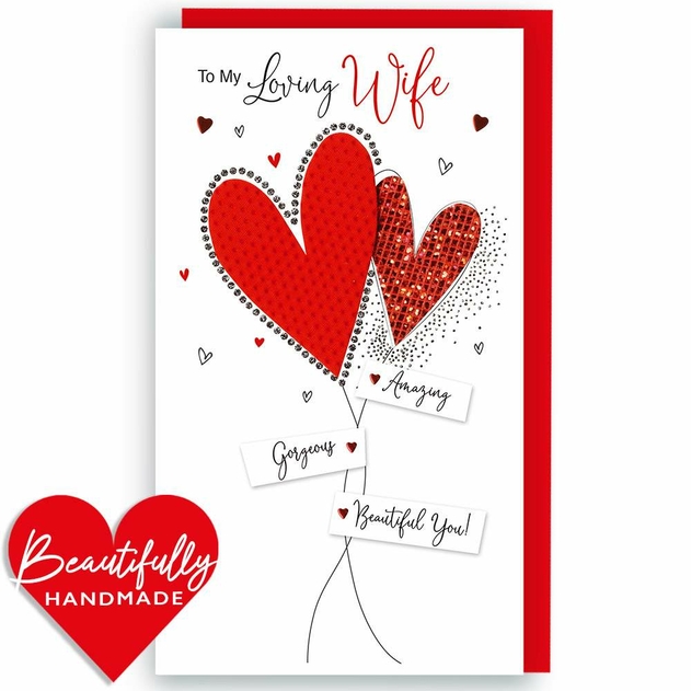 Image of Secondnature Wife Two hearts Valentine's Day Card