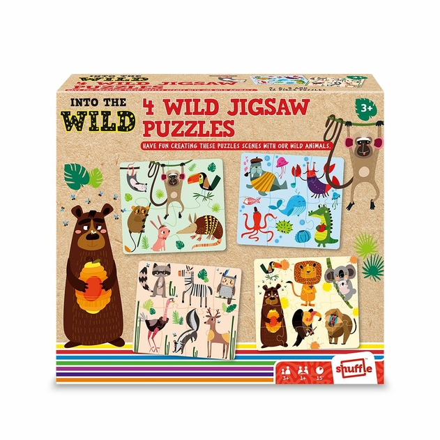 Image of Shuffle Into The Wild 4 In 1 Jigsaw Puzzles