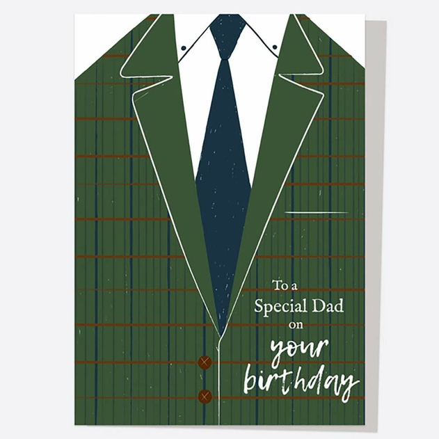 Image of Dotty About Paper Dad Birthday Green Tweed Suit Card