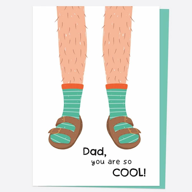 Image of Dotty About Paper Dad Birthday Socks And Sandals Card