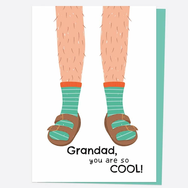 Image of Dotty About Paper Grandad Birthday Socks And Sandals Card