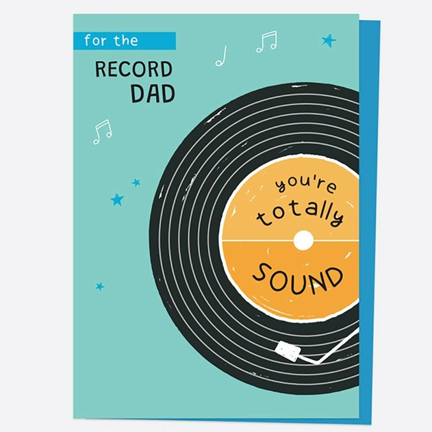 Image of Dotty About Paper Dad Birthday Vinyl Record Card