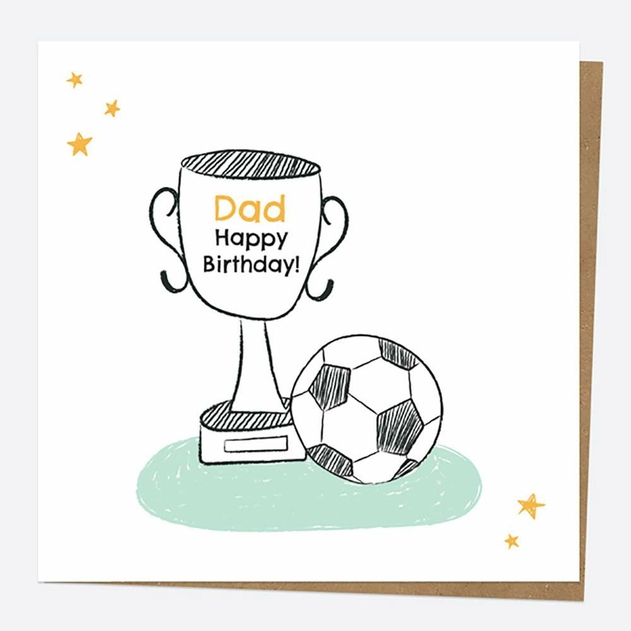 Image of Dotty About Paper Birthday Football Trophy Dad Card