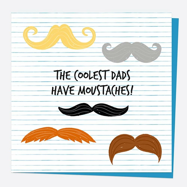 Image of Dotty About Paper Birthday Moustaches Coolest Dad Card