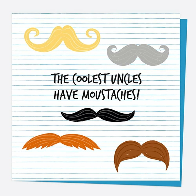 Image of Dotty About Paper Birthday Moustaches Coolest Uncle Card