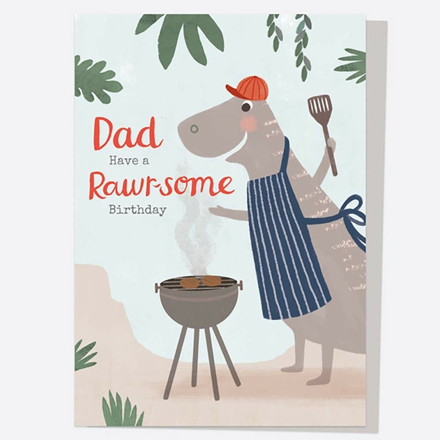 Image of Dotty About Paper Dinosaur Dad Rawrsome Barbeque Birthday Card