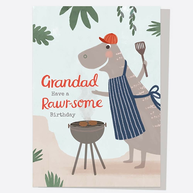 Image of Dotty About Paper Dinosaur Grandad Rawrsome Barbeque Birthday Card