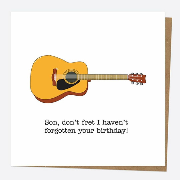Image of Dotty About Paper Funnies Guitar Don't Fret Son Birthday Card