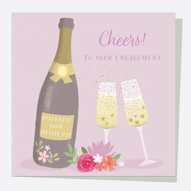 Image of Dotty About Paper Champagne Engagement Card