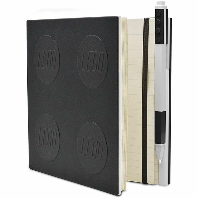 Image of Lego Black Locking Notebook with Gel Pen