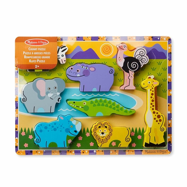 Image of Melissa & Doug Safari Chunky Puzzle