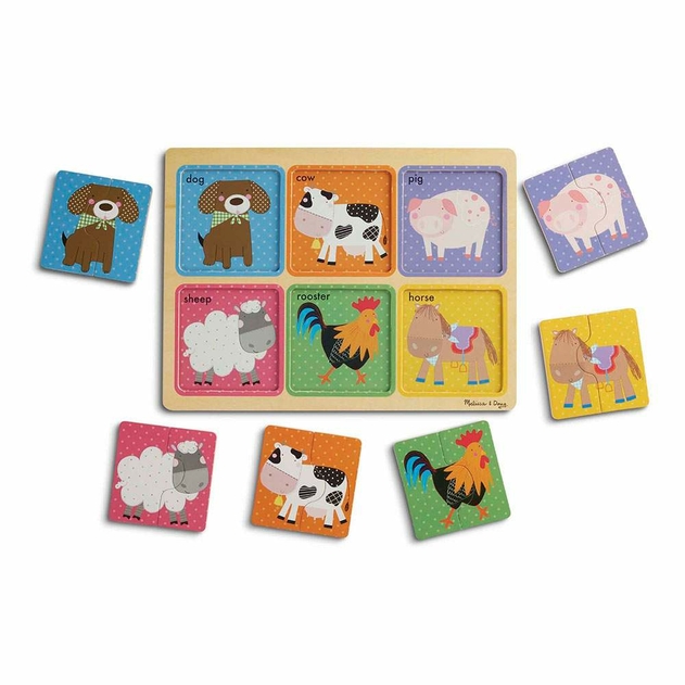 Image of Melissa & Doug Wooden Puzzle - Farm Friends