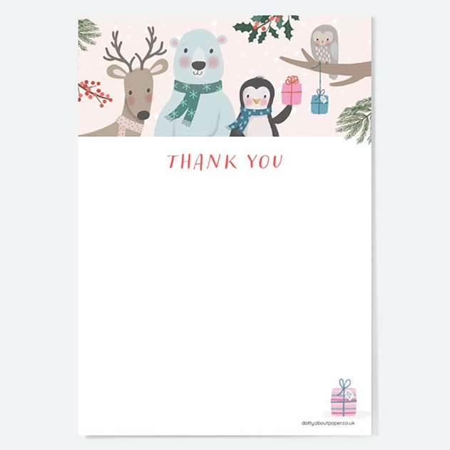 Image of Dotty About Paper Polar Pals Christmas Thank You Notelet Pack of 20