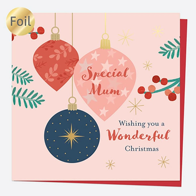 Image of Dotty About Paper Baubles and Berries Mum Christmas Card
