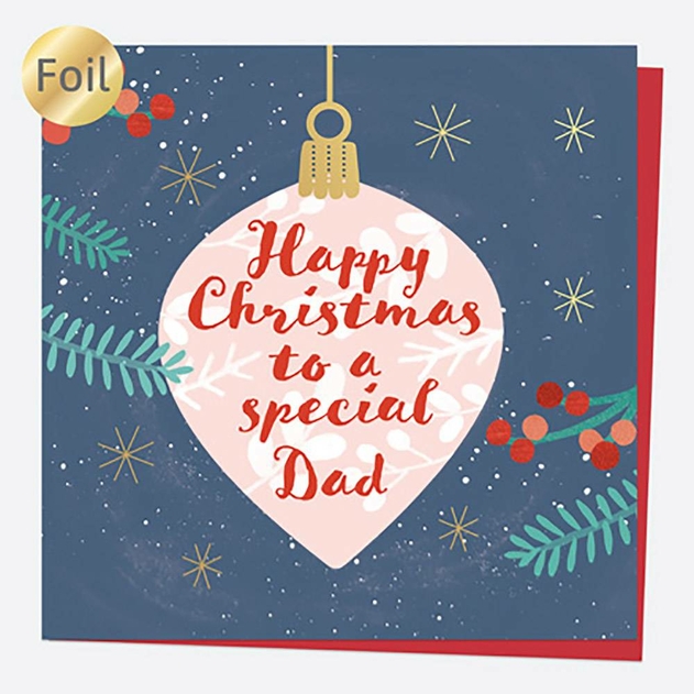Image of Dotty About Paper Baubles Berries Dad Christmas Card