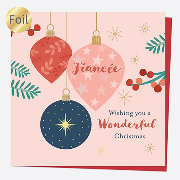 Image of Dotty About Paper Baubles and Berries Fiancee Christmas Card