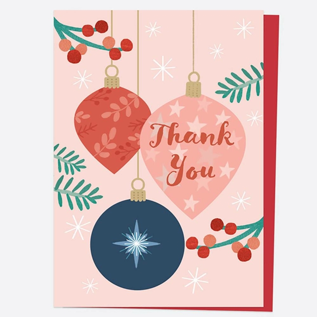 Image of Dotty About Paper Baubles and Berries Christmas Thank You Cards Pack of 10
