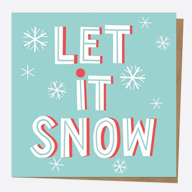 Image of Dotty About Paper Yuletide Typography Let It Snow Christmas Card