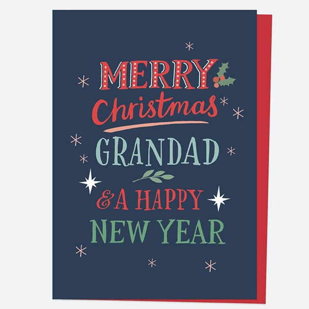 Image of Dotty About Paper Homespun Typography Grandad Christmas Card