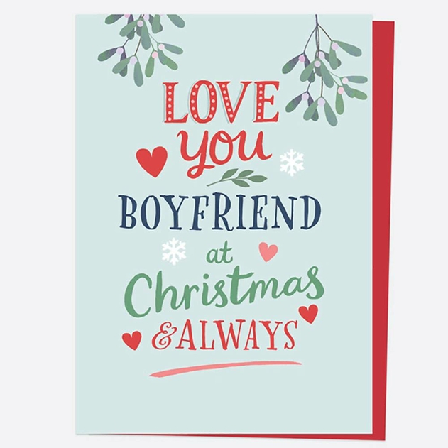 Image of Dotty About Paper Homespun Typography Boyfriend Christmas Card