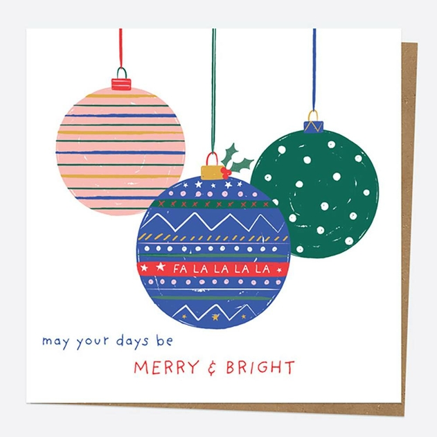 Image of Dotty About Paper Christmas Brights Baubles Christmas Card
