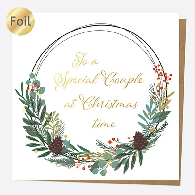 Image of Dotty About Paper Festive Foliage Wreath Special Couple Christmas Card
