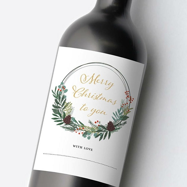 Image of Dotty About Paper Festive Foliage Bottle Labels Pack of 8