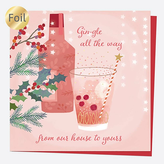 Image of Dotty About Paper Festive Fizz Gin Our House To Yours Christmas Card