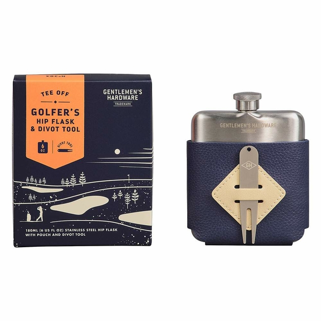 Image of Gentlemen's Hardware Golfer's Hip Flask and Divot Tool Set