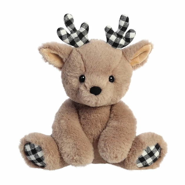 Image of Aurora Merry Reindeer Soft Toy Taupe 24cm