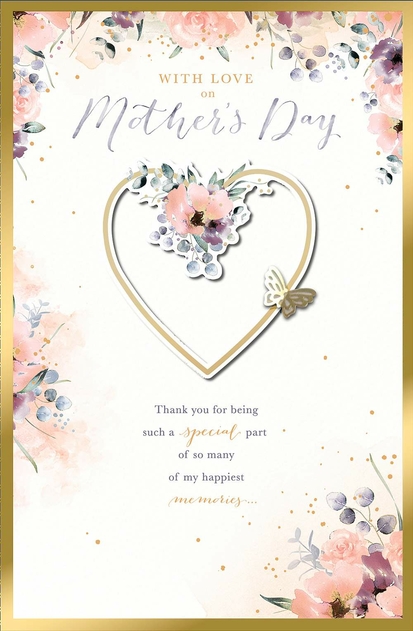Image of UK Greetings Heart and Butterfly Mother's Day Card