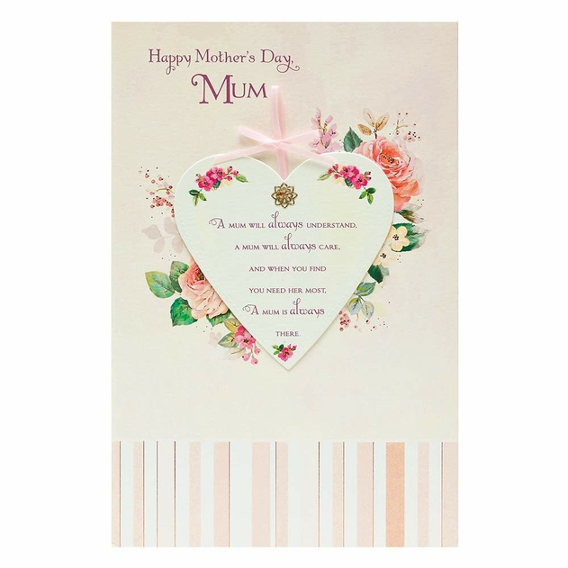 Image of UK Greetings Embossed Heart Mother's Day Card