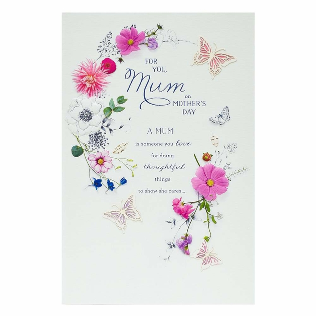 Image of UK Greetings Embossed Floral Mother's Day Card