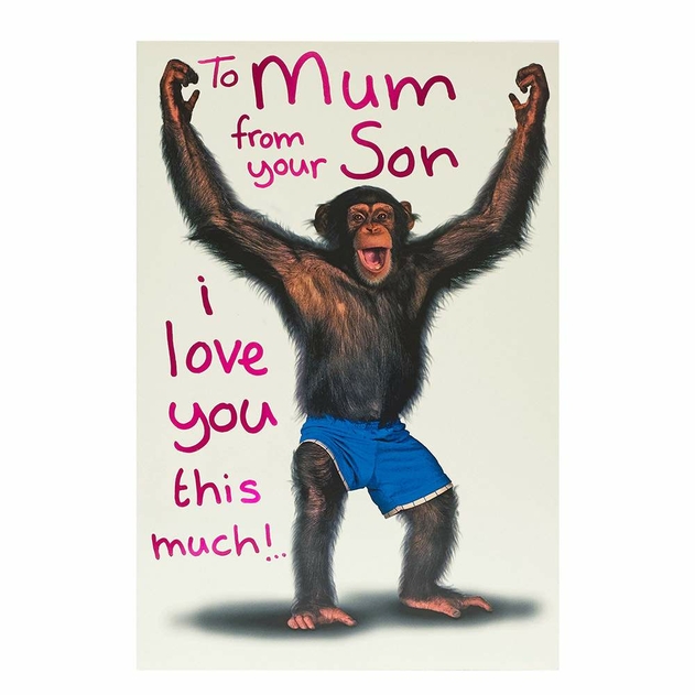 Image of UK Greetings Cheeky Chimp From Son Mother's Day Card