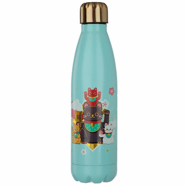 Image of Maneki Neko Lucky Cat Stainless Steel Thermal Insulated Drinks Bottle