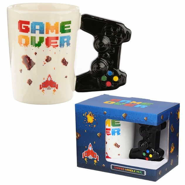 Image of Game Over Pixel Ceramic Shaped Handle Mug