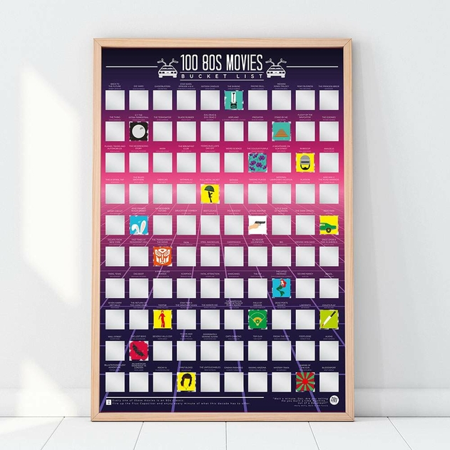 Image of 80s Movies Bucket List Scratch Poster