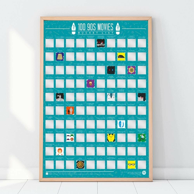 Image of 90s Movies Bucket List Scratch Poster