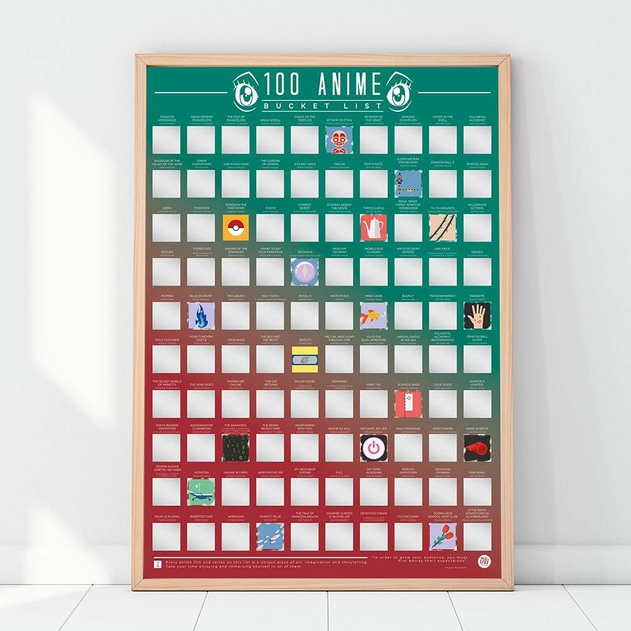 Image of 100 Anime Bucket List Scratch Poster