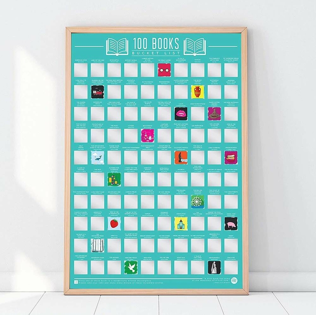 Image of 100 Books Bucket List Scratch Poster