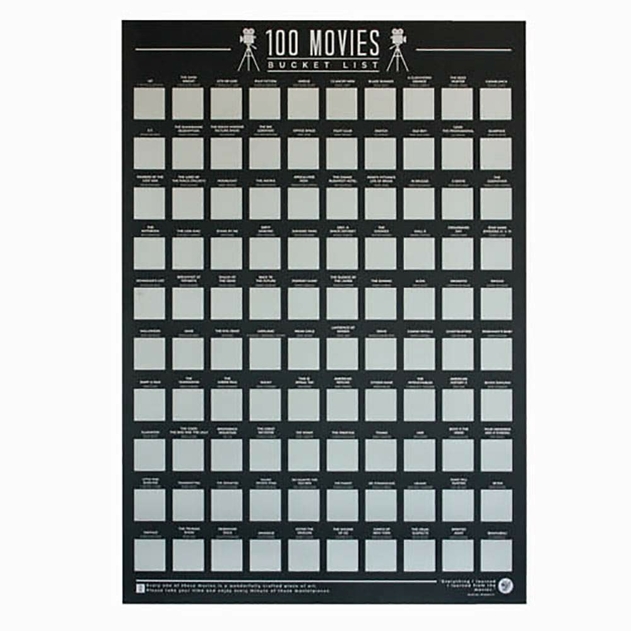 Image of 100 Movies Bucket List Scratch Poster