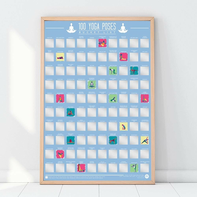 Image of 100 Yoga Poses Bucket List Scratch Poster