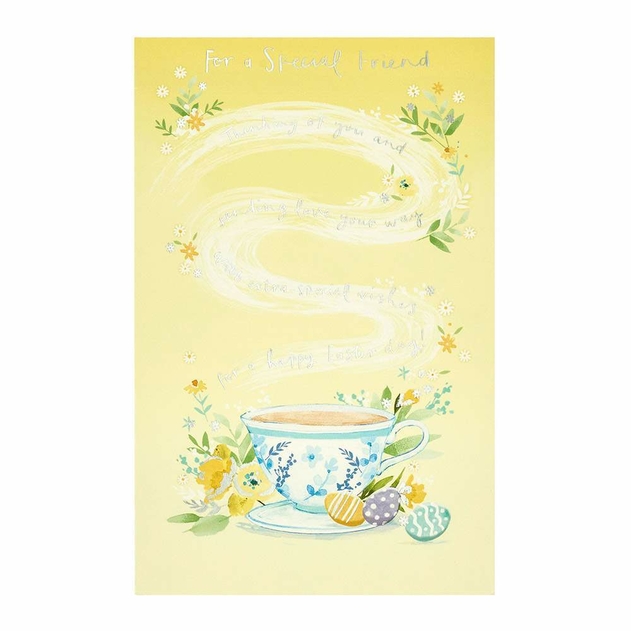 Image of UK Greetings Special Friend Illustrated Teacup Easter Card