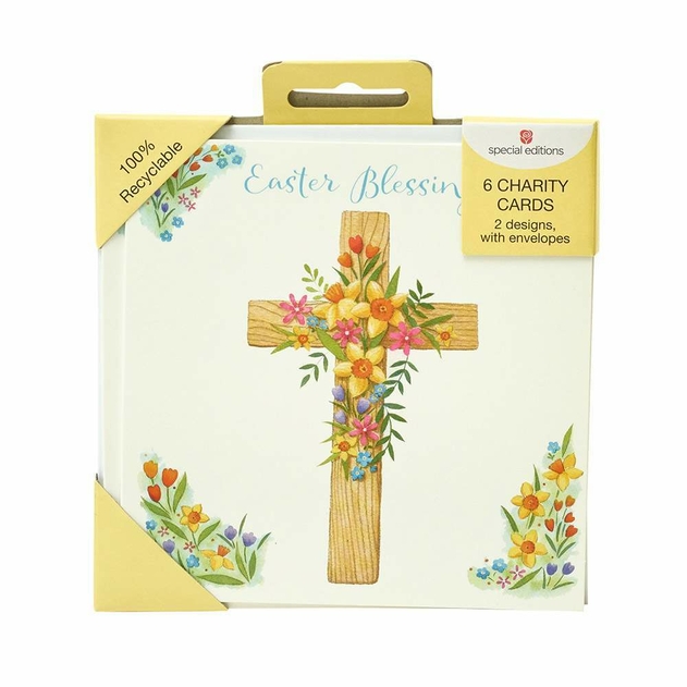 Image of UK Greetings Easter Blessing Recyclable Charity Easter Cards (Pack of 6, 2 Designs)