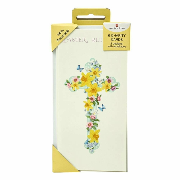 Image of UK Greetings Bible Verse Recyclable Charity Easter Cards (Pack of 6, 2 Designs)