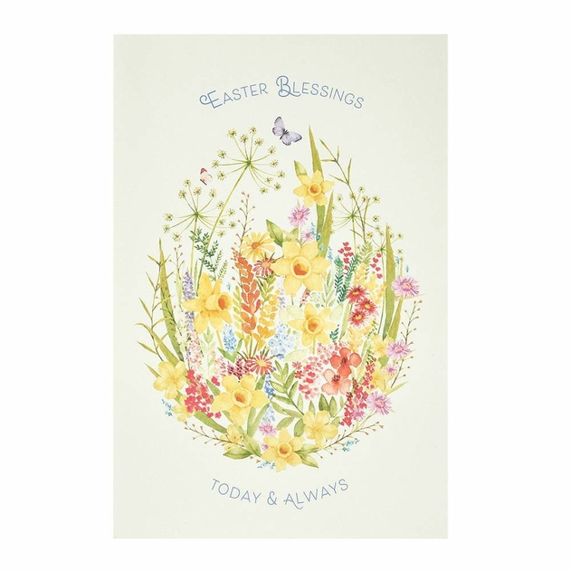 Image of UK Greetings Easter Blessings Flower Shaped Egg Easter Card